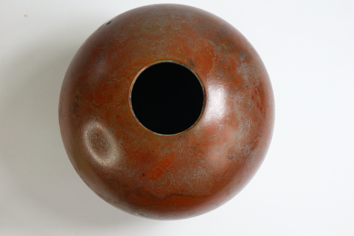 茶道具/花入 青銅器花瓶 長谷川雅山 作 花瓶 青銅 花器 長谷川雅山 Yahoo!オークション 山形鋳物 「長谷川雅山