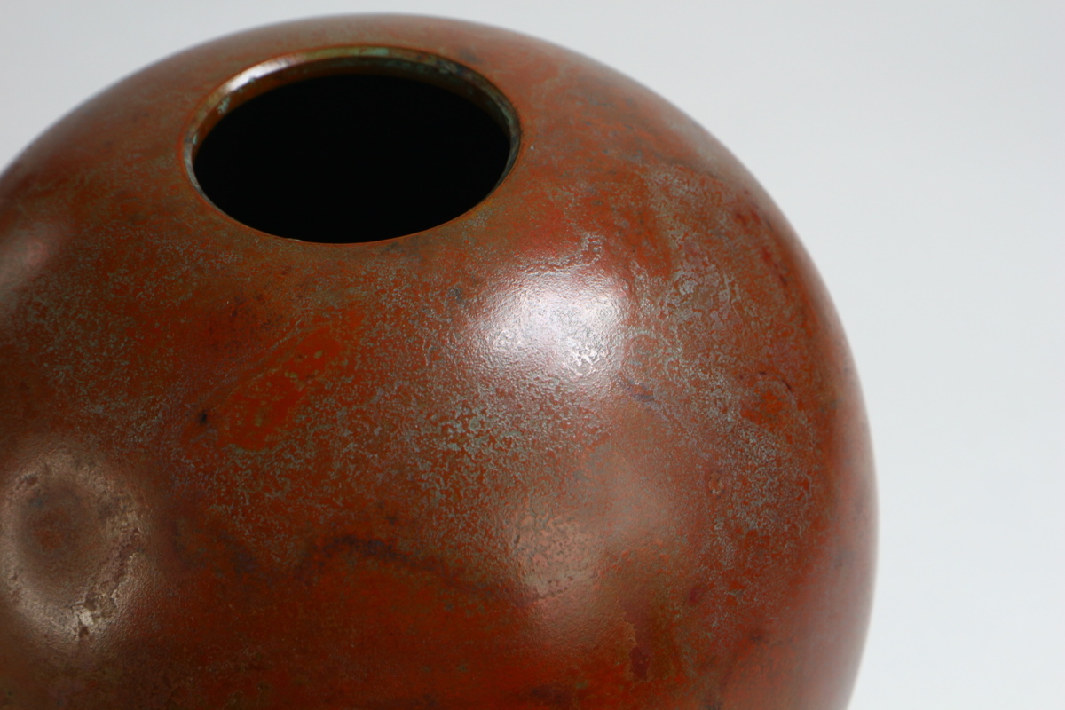 茶道具/花入 青銅器花瓶 長谷川雅山 作 花瓶 青銅 花器 長谷川雅山 Yahoo!オークション 山形鋳物 「長谷川雅山