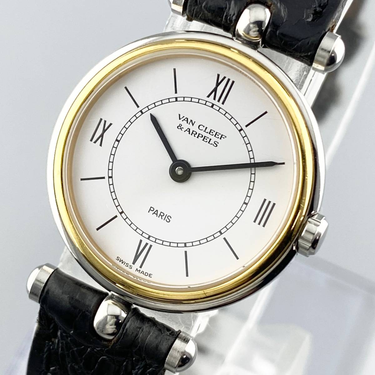 【1円箱付】Van Cleef & Arpels ヴァンクリーフ＆アーペル 腕時計 レディース K18×SS ラコレクション ホワイト文字盤 可動品