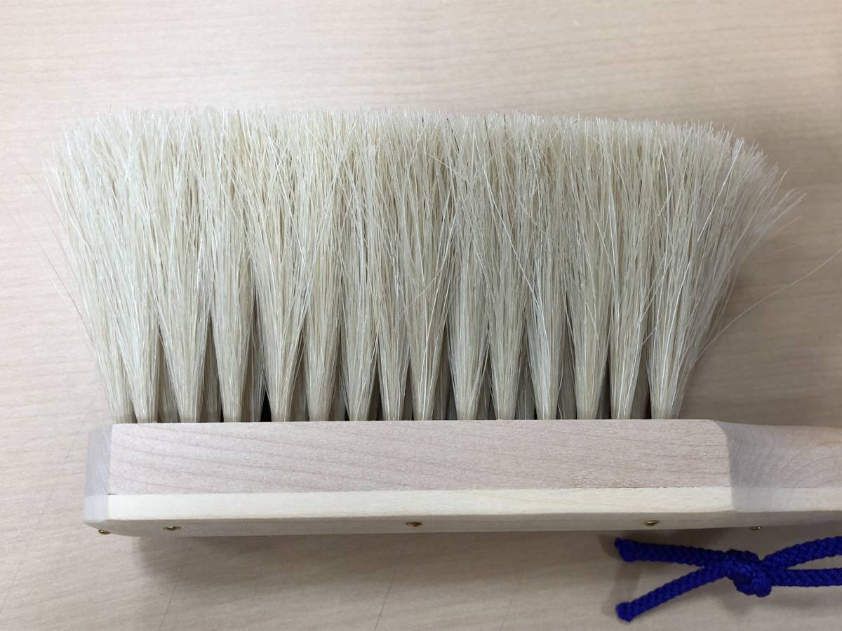 保管品 お手入れぶらしブラシの平野 手植え 洋服ブラシ 羽子板型 白馬
