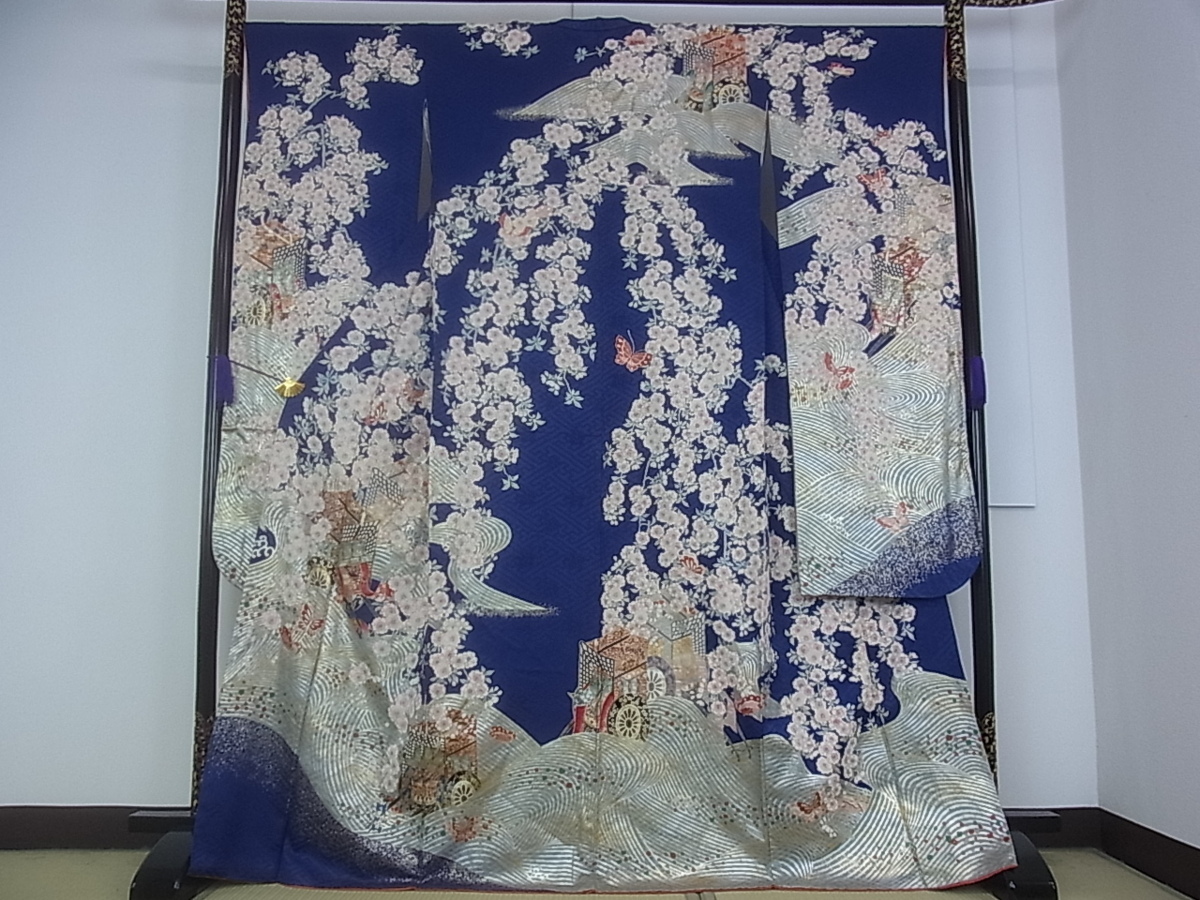 ベストストア日本一受賞店！□花美人着物□豪華振袖 駒刺繍 枝垂れ桜 