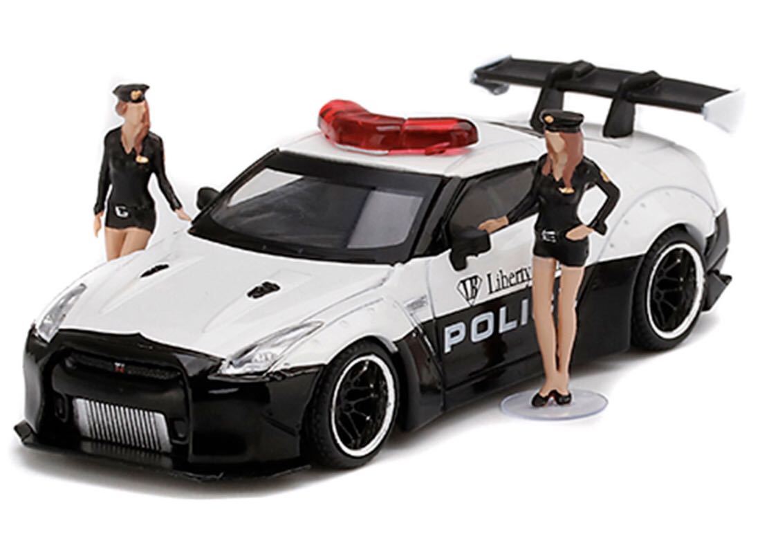 Mini GT Liberty Walk Nissan GTR R35 Japan Police With Figure Limited Edition 1 e