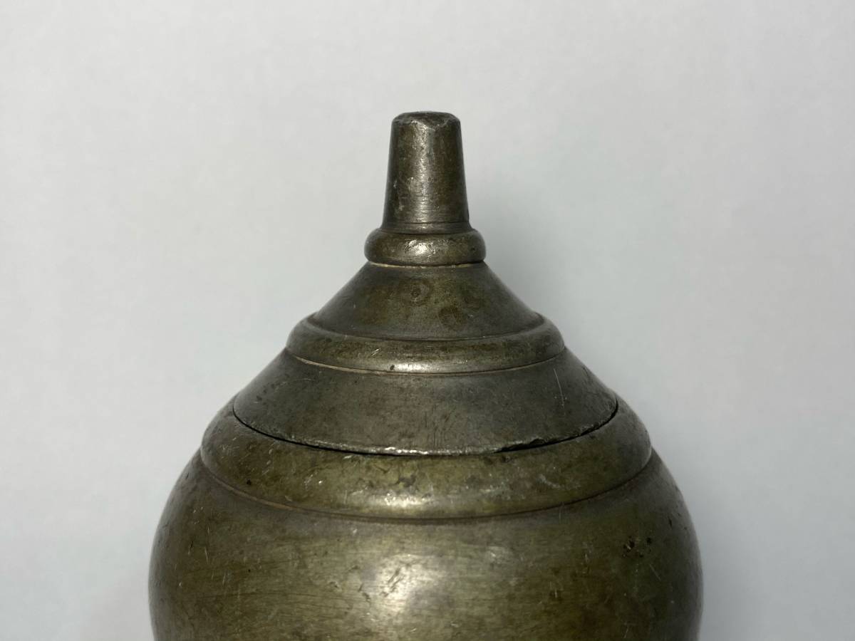 煎茶道具 茶壷 茶入 造 汲古 茶人山水図 四方式 茶壺 純錫