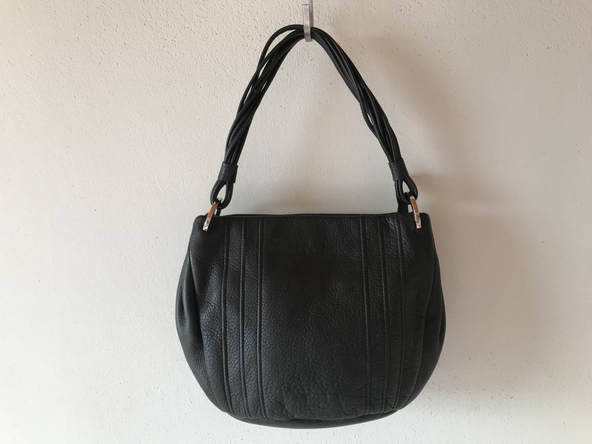 GRES PARIS ショルダーバッグ 黒　レザー 極美品◎パリの老舗ファッションブランド GRES PARIS マダムグレ グレ