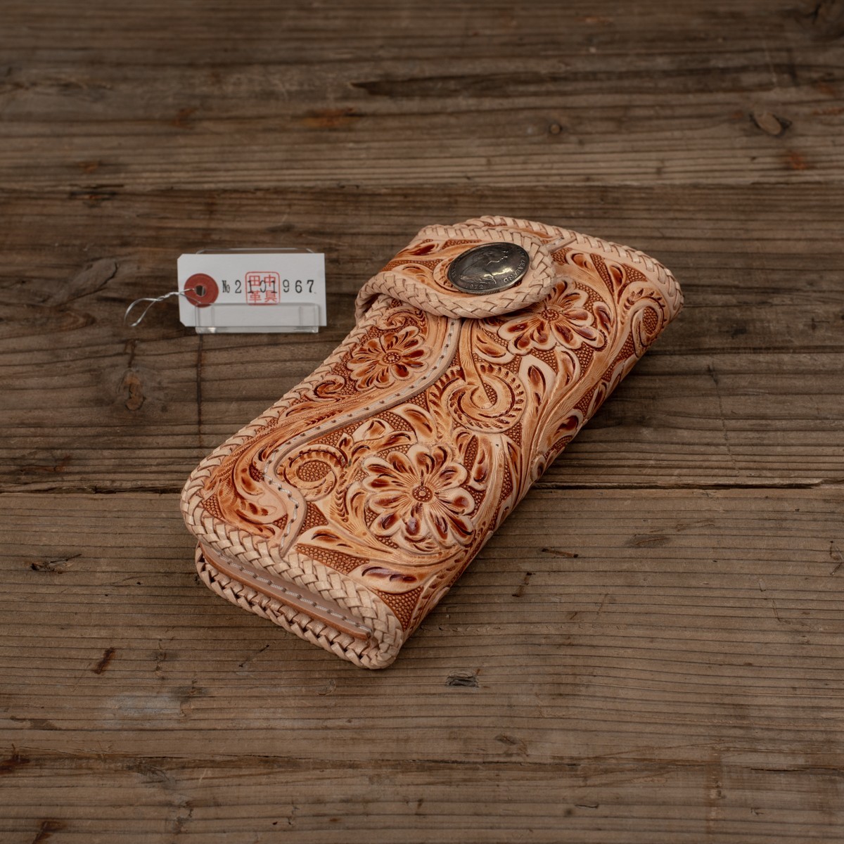エリザベス2世 カービング 手縫い 新品 ハンドメイド 長財布 メンズ 本革 エリザベス2世】 新品 送料無料 ハンドメイド 長財布 財布 メンズ 本革