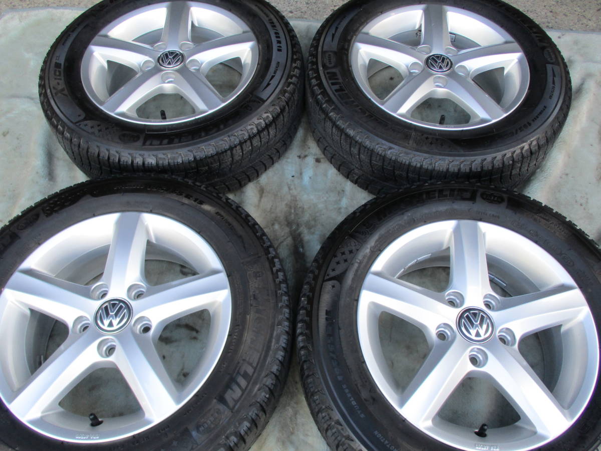 VWゴルフ純正15インチ 195/65R15スタッドレスセット 中古4本 ゴルフ7