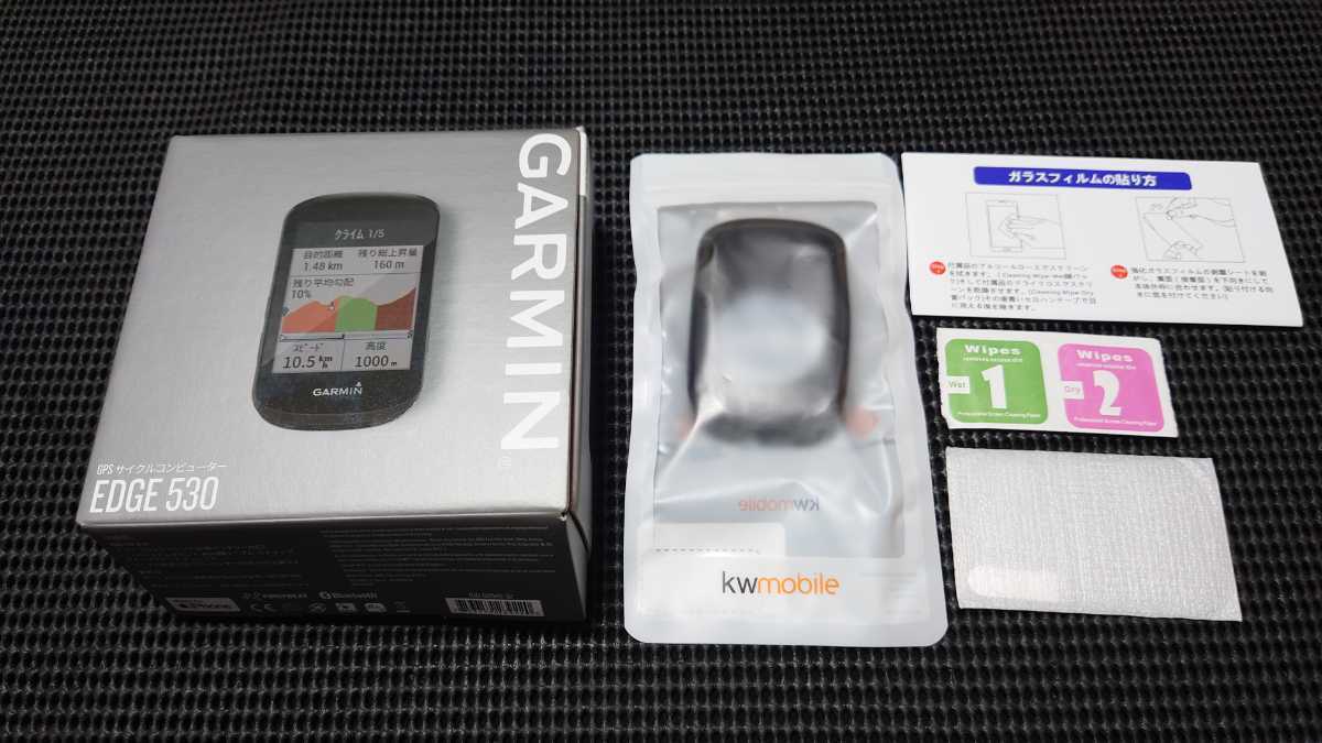 GARMIN EDGE530 10/30日に購入して1回使用 シリコンケース、新品ガラス