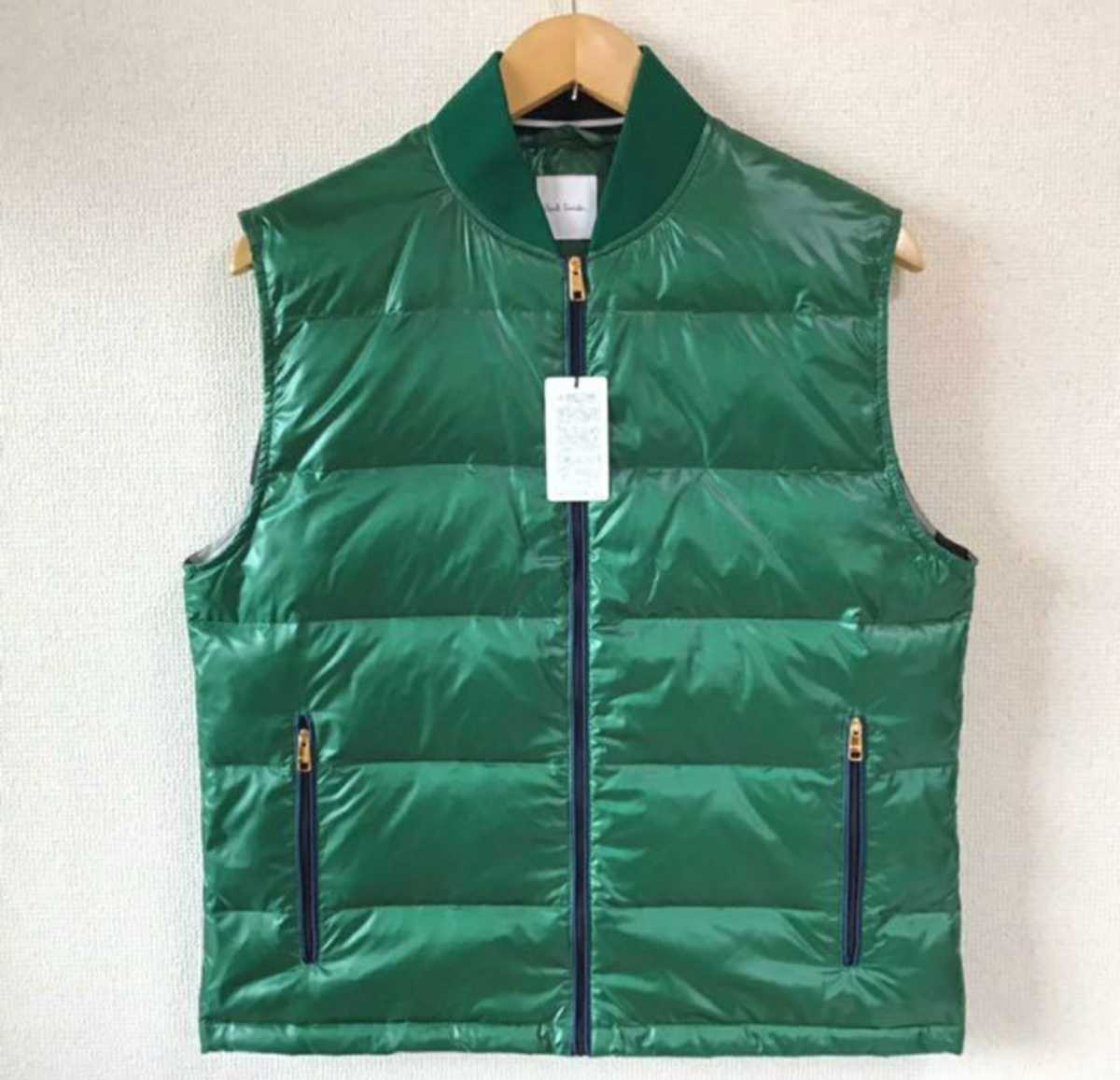 新品 未使用 ポールスミス ダウンベスト 新品 XL フランス産 GRN