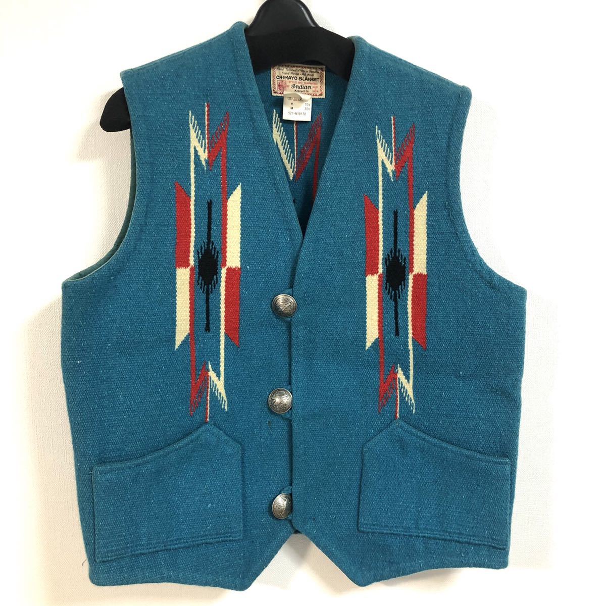 ☆CHIMAYO BLANKET☆チマヨブランケット ベスト メンズM インディアン 