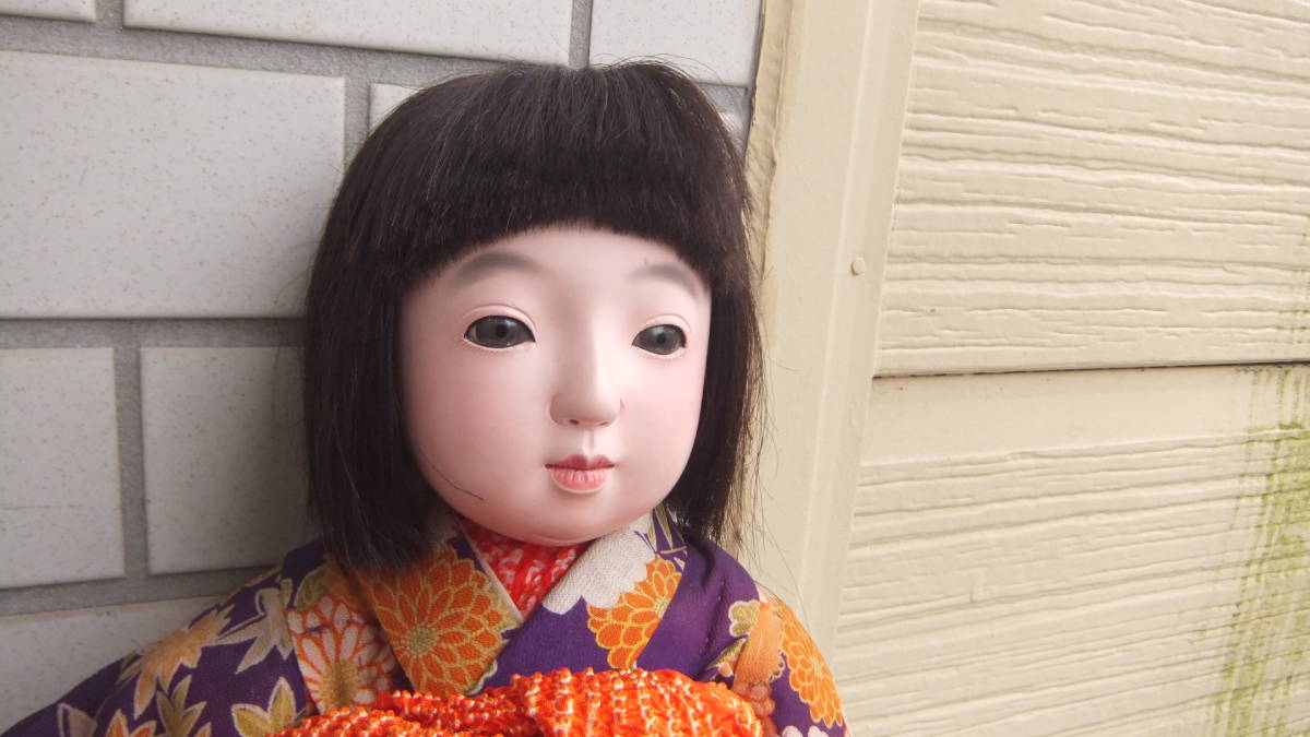 ＊ 市松人形 15号 アンティーク 花 錦紗縮緬 着物 帯 ＊ レトロ 人形 大正時代 市松さん｜hoshizuna 〇大正 市松人形 公式通販 大正時代の