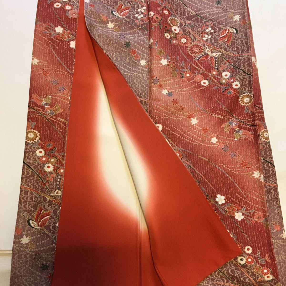 正絹　訪問着　おしゃれ着　高級呉服　身丈162cm裄　67cm 美品