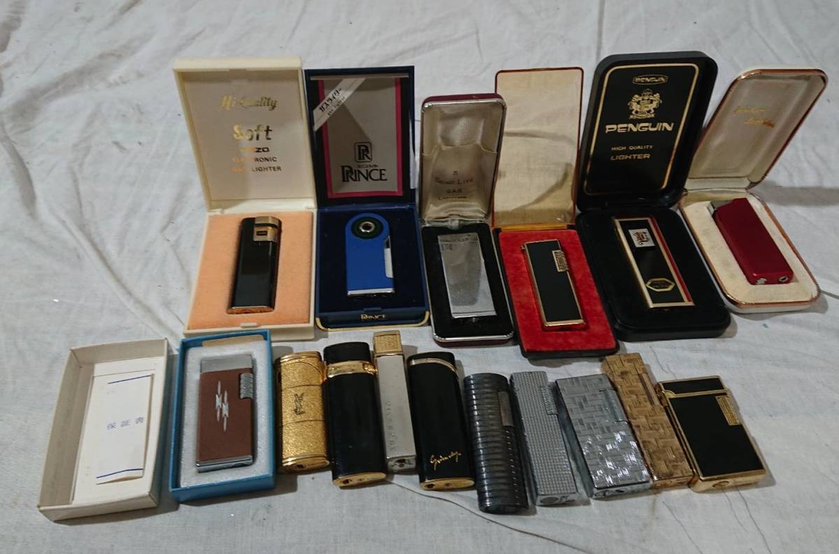 1016-08　ライター　まとめて　色々　GIVENCHY　ジバンシー　イヴサンローラン　等　ガスライター