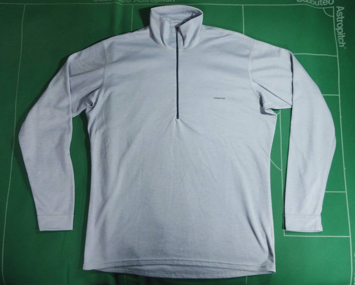 ▲パタゴニア 2001FA USA製 ベースレイヤー キャプリーン ジップネック ライトグレー M（JP-L） 美品!!!▲