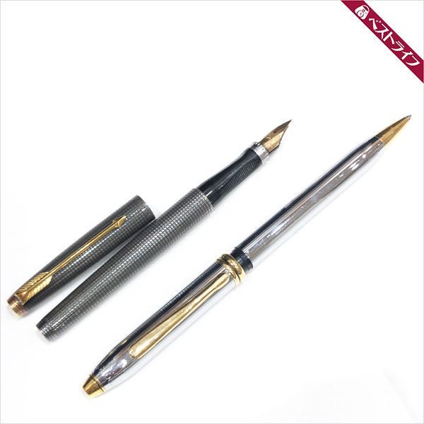 パーカー 万年筆 スターリングシルバー 14K ペン先 /クロス 回転式
