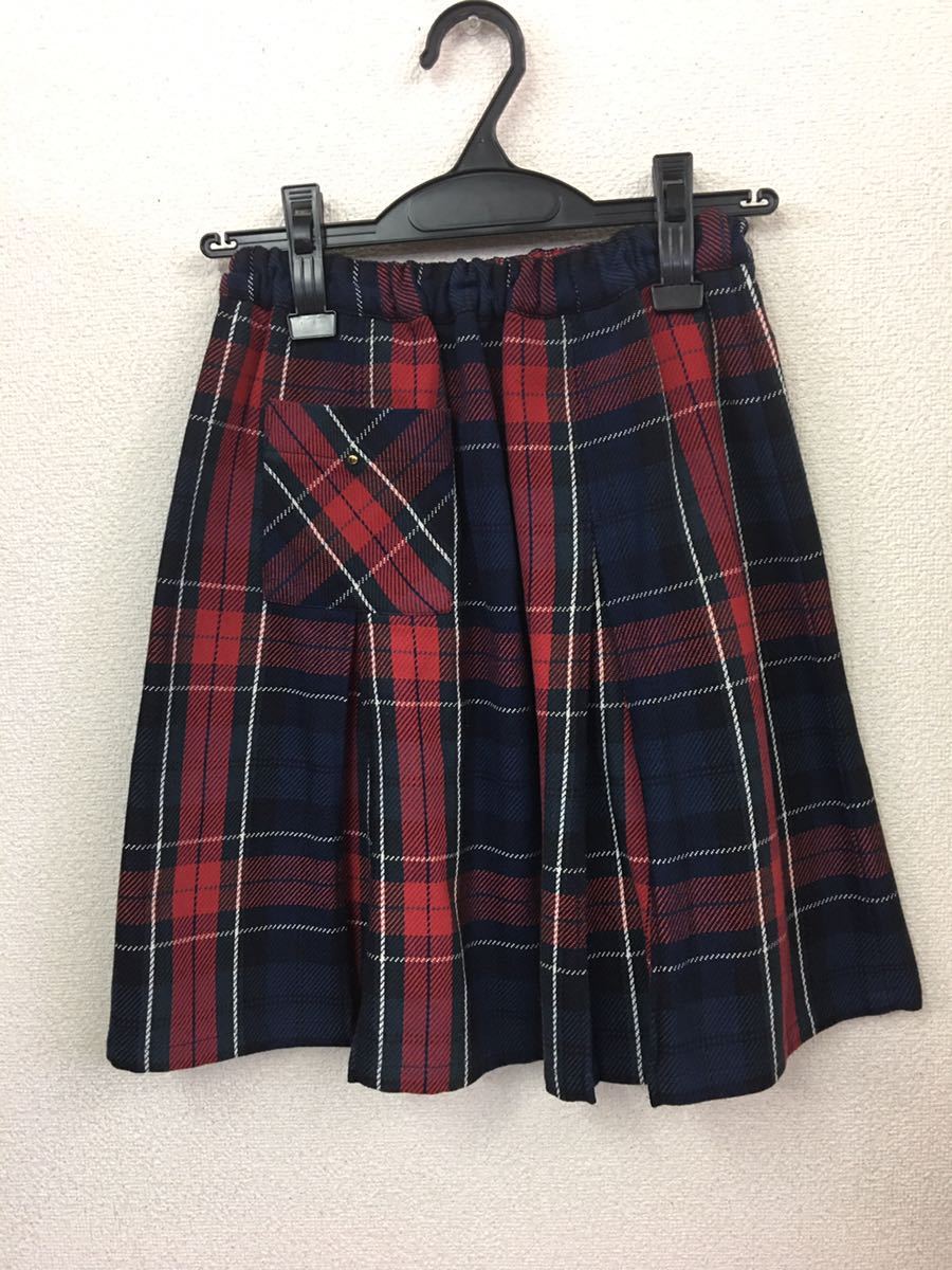 ♪ f dash ファミリア 150cm チェックスカート 美品 ,ブランドfdash