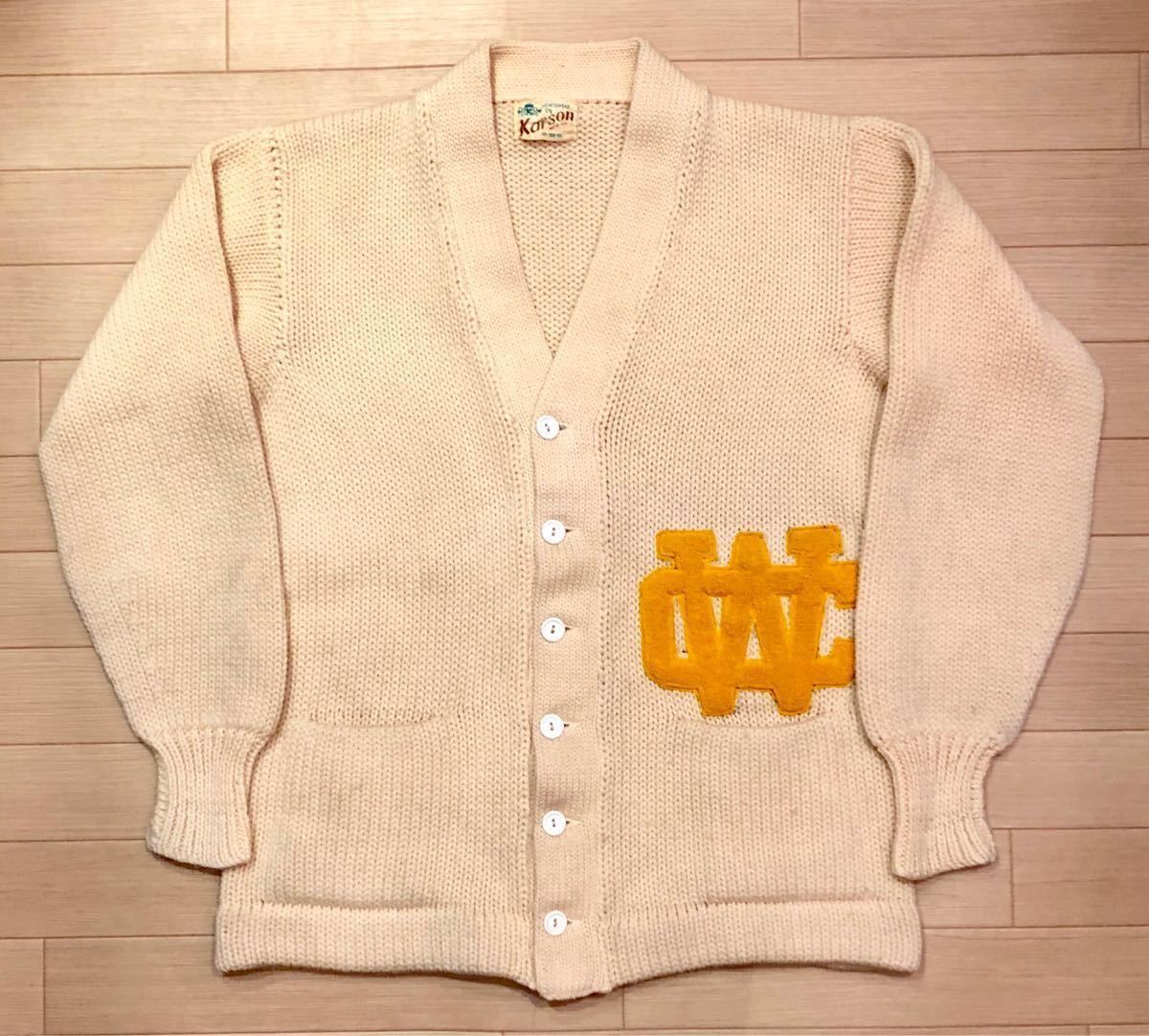 レタードカーディガン 100％VIRGIN WOOL 2L～3L? レタードカーディガン 