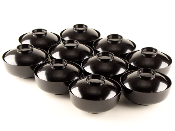 流】茶懐石道具 黒塗見返蒔絵吸物椀十客 箱付 JT296 サイズ