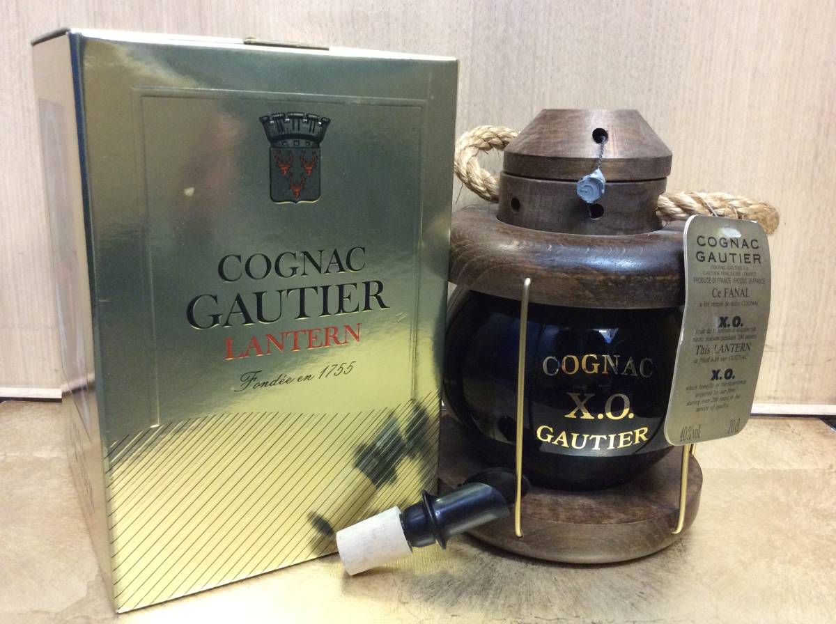 u2940 未開栓 古酒 ブランデー GAUTIER ゴーティエ XO ランタン型