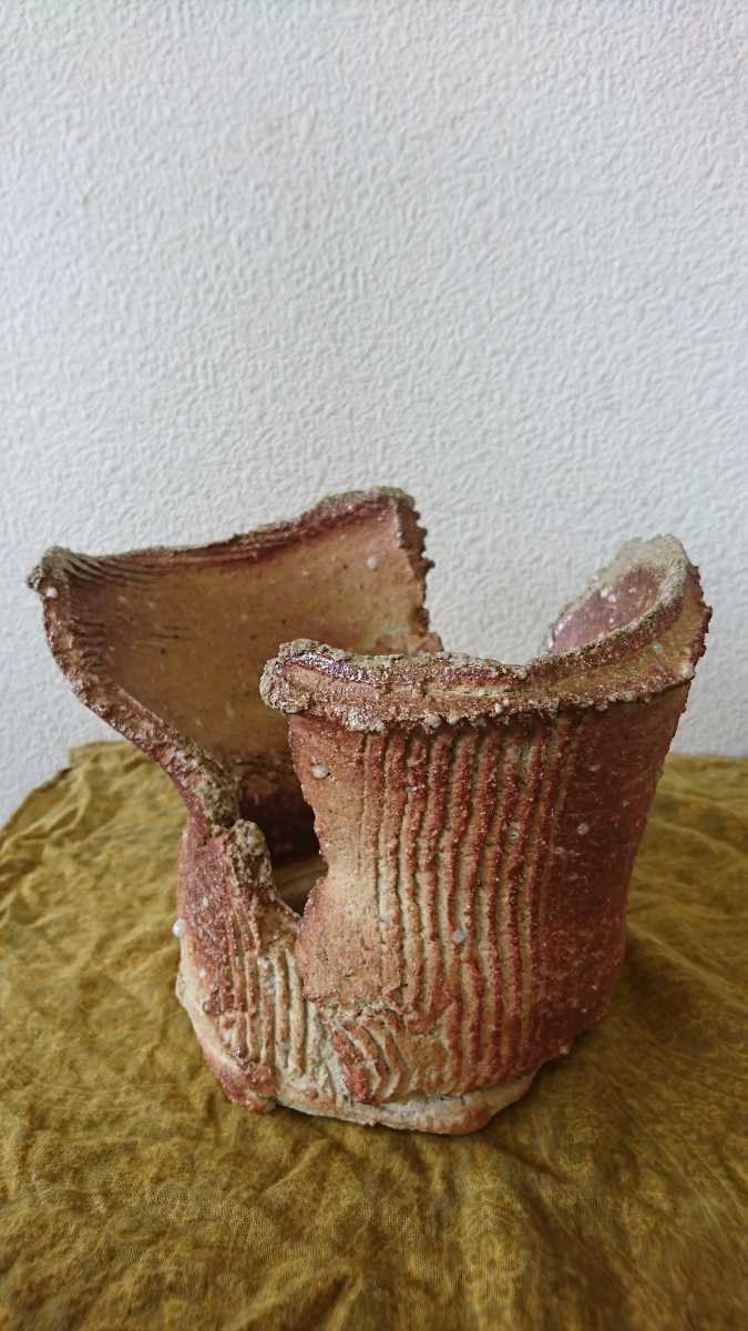 信楽焼 花入 花器 壺銘有 時代 古作 華道具 置物 古美術 陶