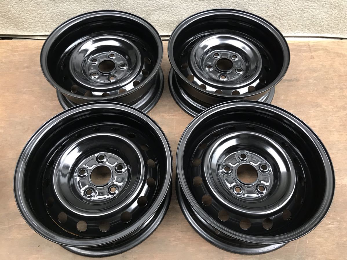 ナカテツ 加工ホイール 鉄 スチール 深リム 15×6J-8 5H114.3 4本no.40  