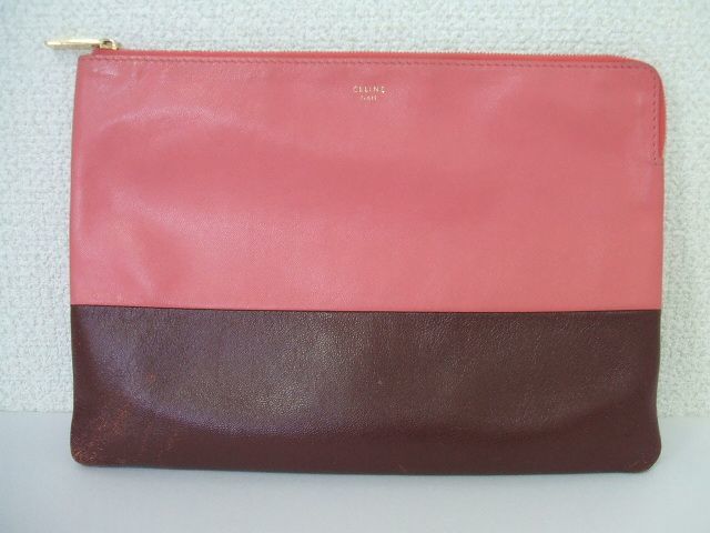 0-1101G△CELINE/100093HTM/クラッチバッグ/バイカラー/セリーヌ
