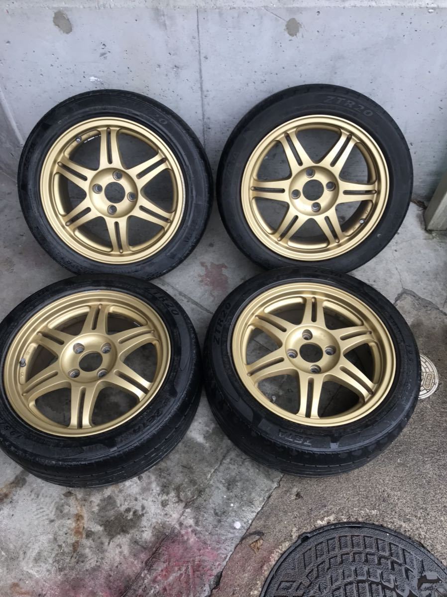 15インチ 4穴 PCD100 6.5J +42 日本製 ,中古 【公式通販】