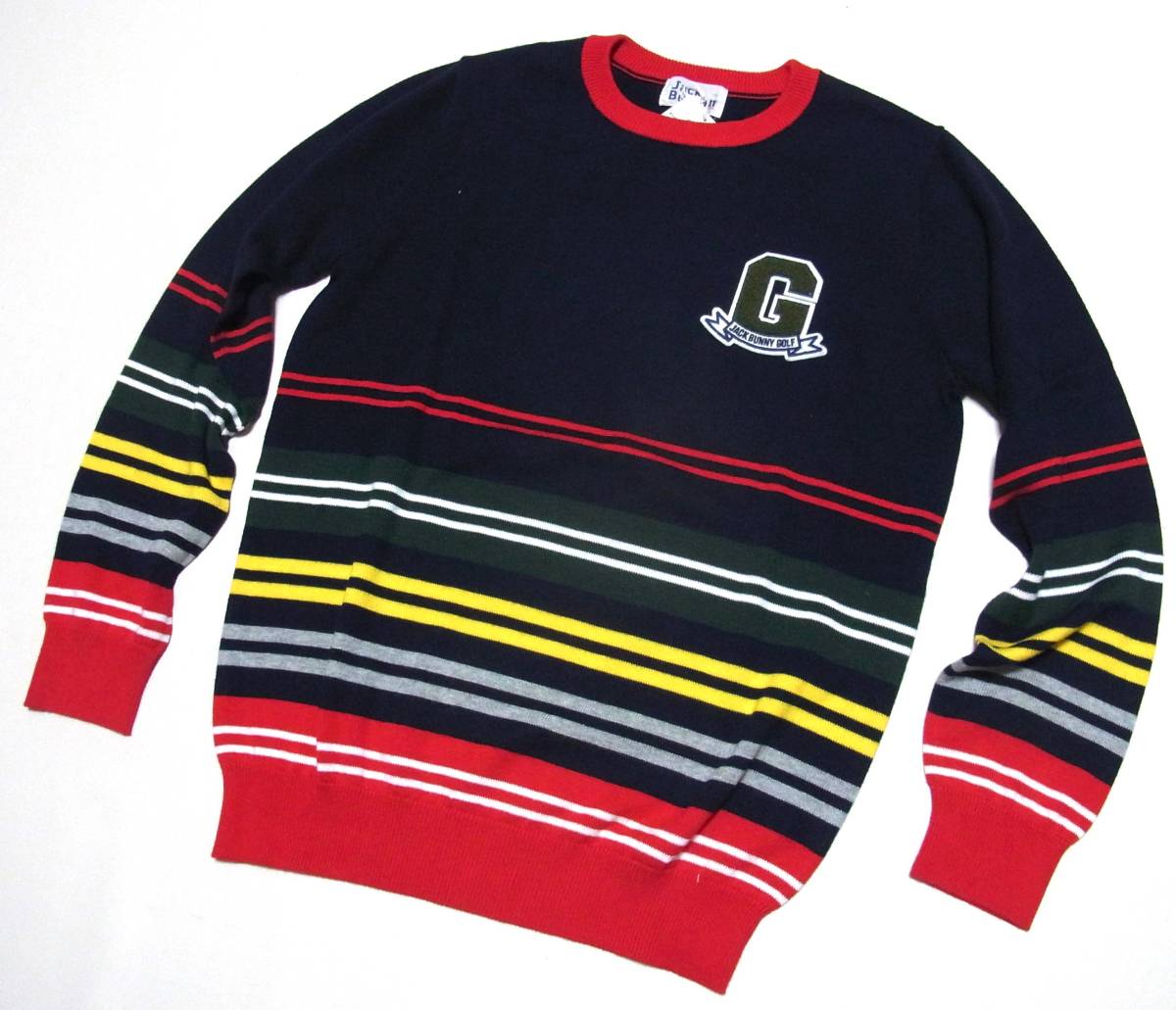 【人気定番，限定セール】 PEARLY GATES パーリーゲイツ/ジャックバニー ストライプ セーター 5/L ネイビー(セーター)｜売買されたオークション情報、yahooの商品情報をアーカイブ公開 - オークファン セーター