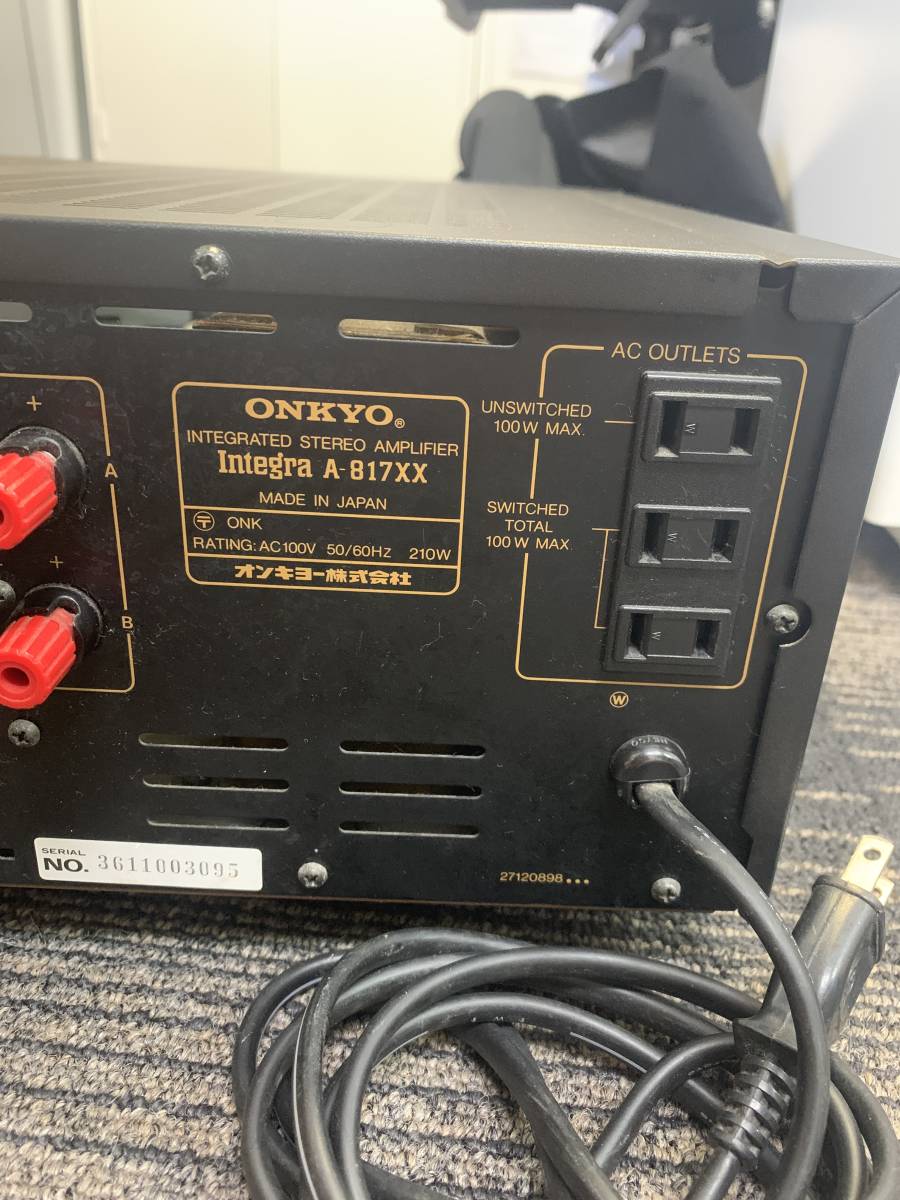 A-817XX Integra ONKYO - オンキョー ONKYOオンキョープリメインアンプ 