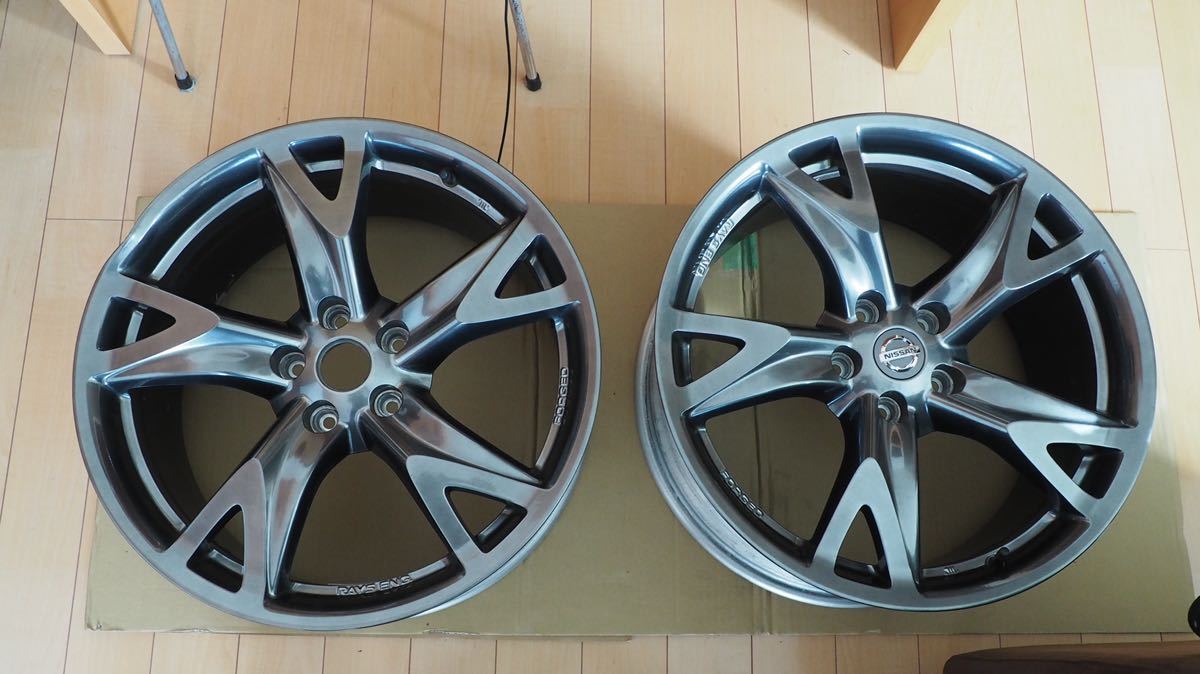 z34 純正ホイール フロント用2本 タイヤ付き 18inch 8J+43 希少 z34 純正ホイール フロント用2本 タイヤ付き 18inch 8J+43 希少