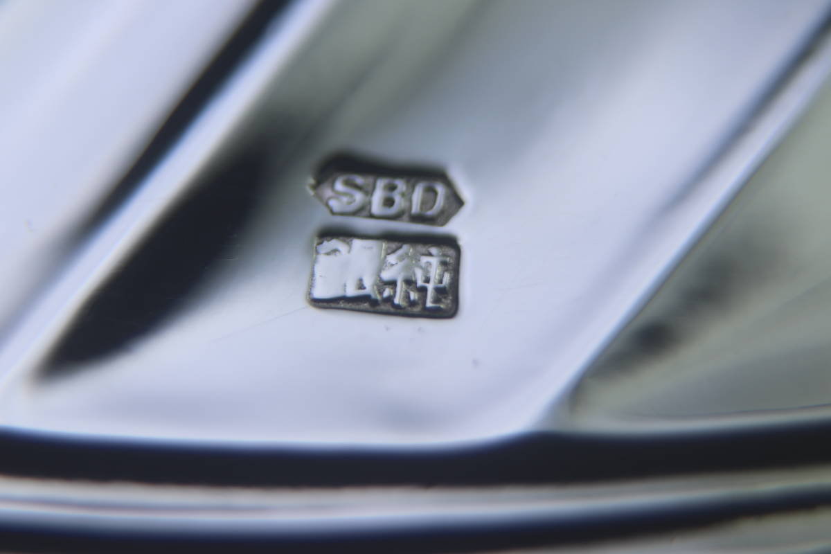純銀茶合 尚美堂 SBD刻印 とても重厚 柏葉文様が見事 今にもゆらゆらと
