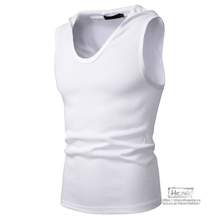 タンクトップ メンズ フード付き トップス ノースリーブパーカー 無地 スポーツ Uネック 夏 サマー 敬老の日 白 S タンクトップ 売買されたオークション情報 Yahooの商品情報をアーカイブ公開 オークファン Aucfan Com