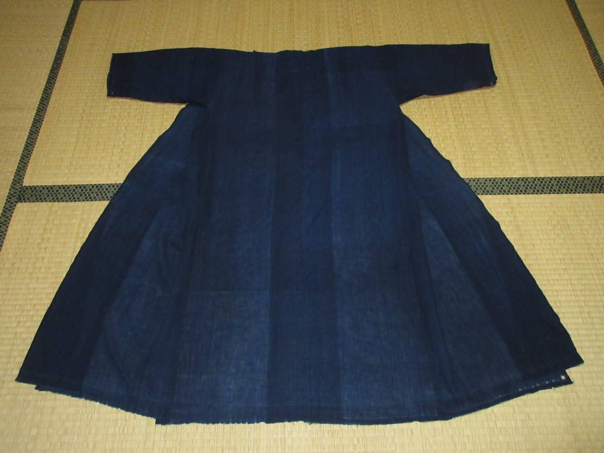 襤褸古布明治時代 のぼり旗手書き、珍品 家紋 襤褸古布藍染 野良着 襤褸 Noragi 襤褸BORO 藍染 藍染手織木綿 木綿 長着 昔古布※