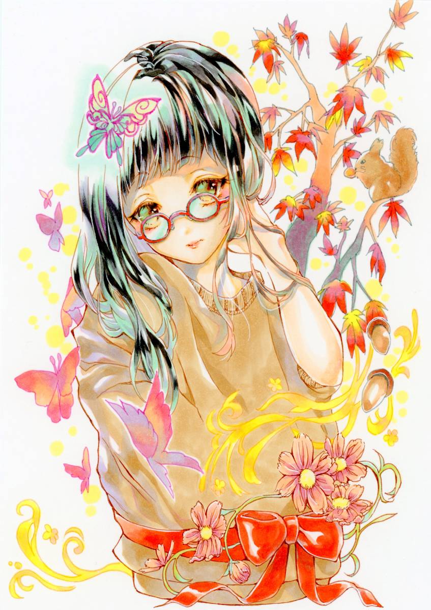 オリジナル コピック 手描きイラスト 原画 同人手描きイラスト 色紙