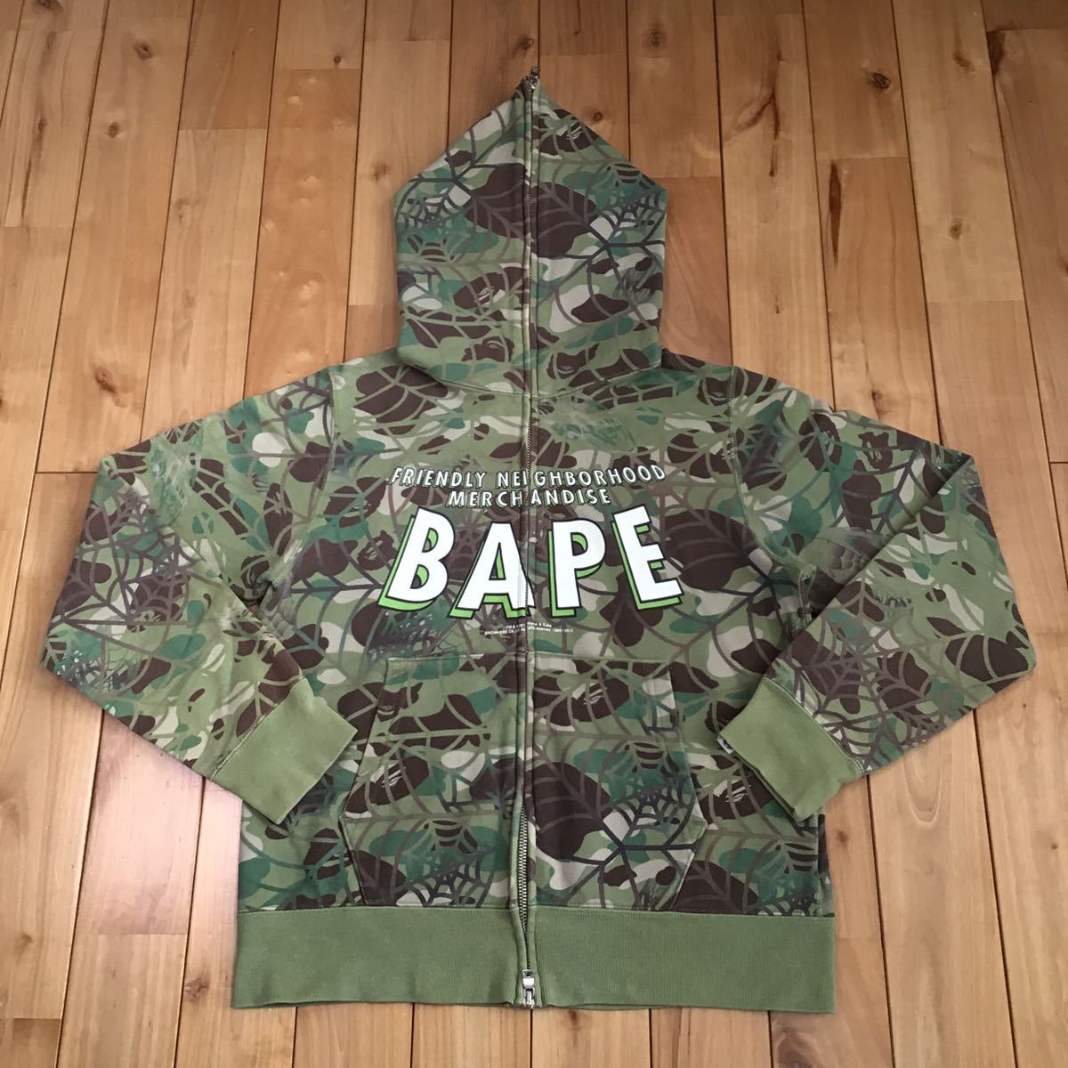 スパイダーマン × bape フルジップ パーカー Sサイズ marvel comics スパイダーマン × bape フルジップ パーカー Sサイズ marvel comics