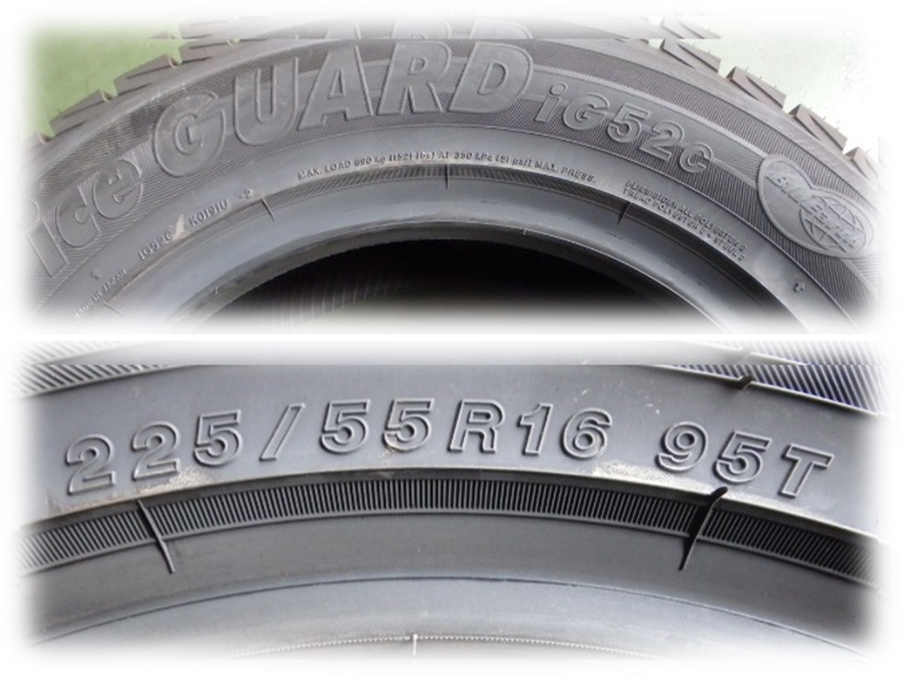 W1623-16○ヨコハマ ice GUARD iG52C 225/55R16 95T 新品処分 4本SET スタッドレス_2