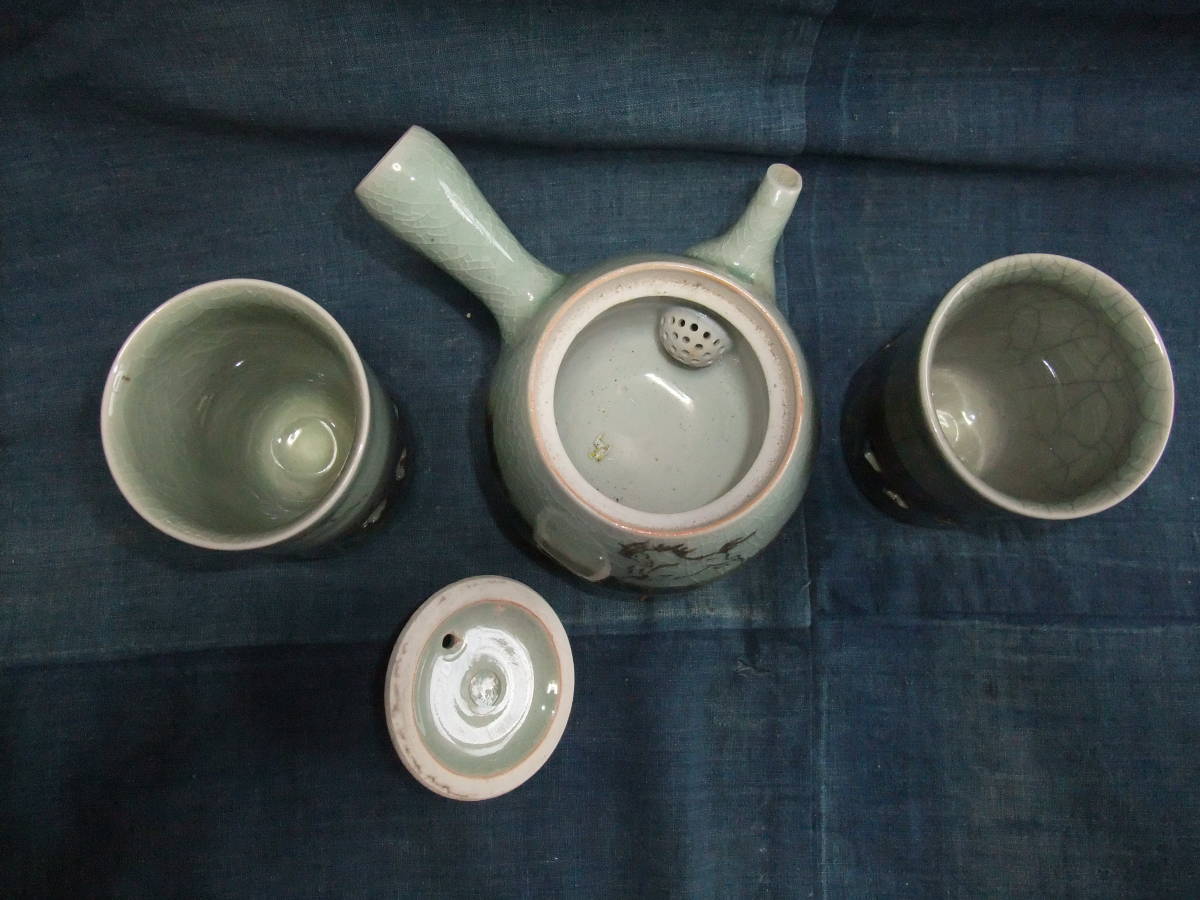 急須 相馬焼 - 湯冷まし 時代物 茶器揃え5客セット 相馬焼／金彩／前茶