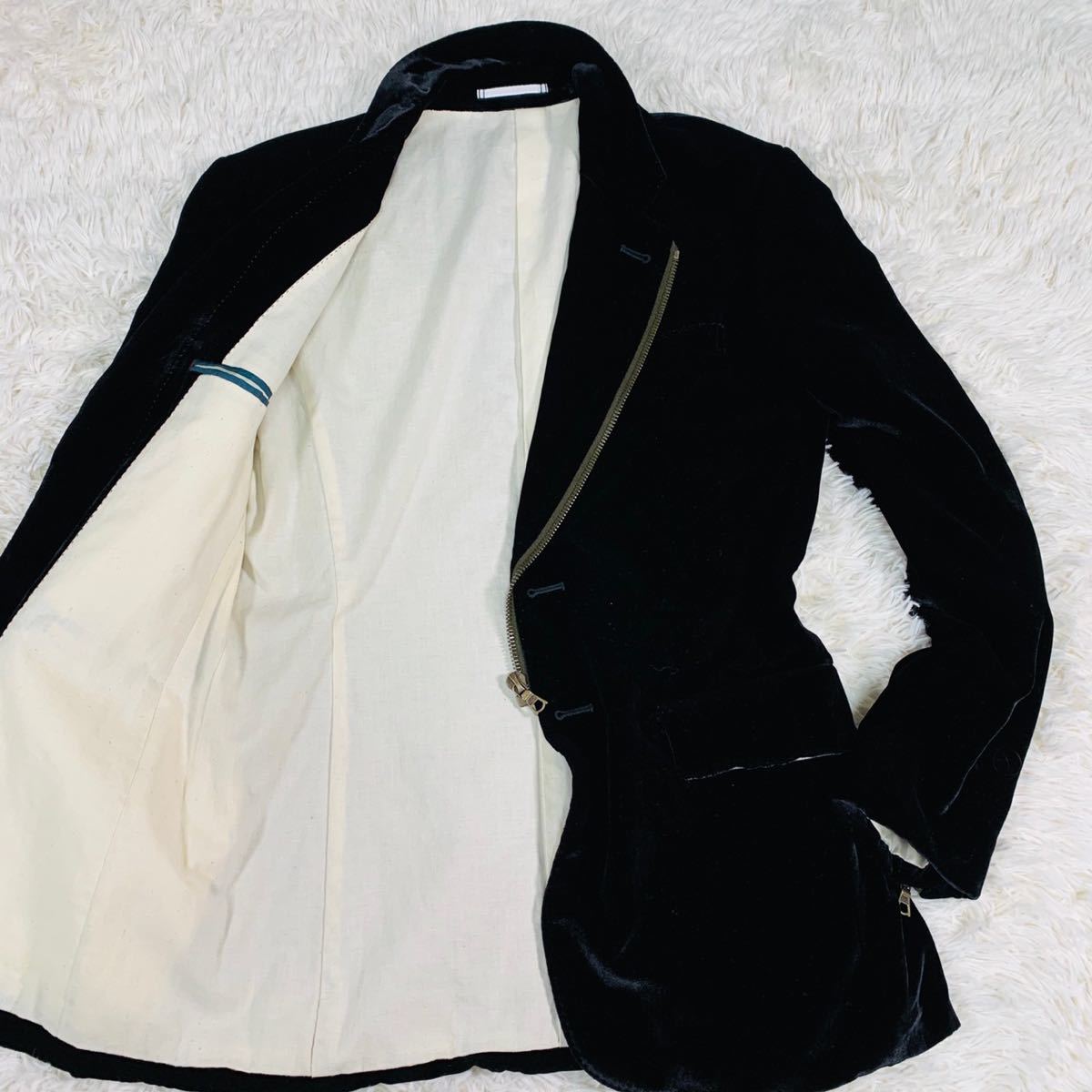美品 ポールスミス ベルベット ジャケット L ブラック ベロア Paul 