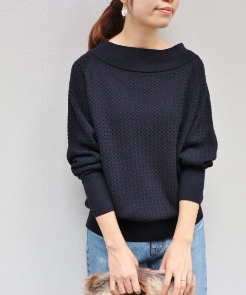 【mokapon】IENA ミニケーブルボートネックプルオーバー IENA（イエナ）の「ミニケーブルボートネック プルオーバー◇（ニット