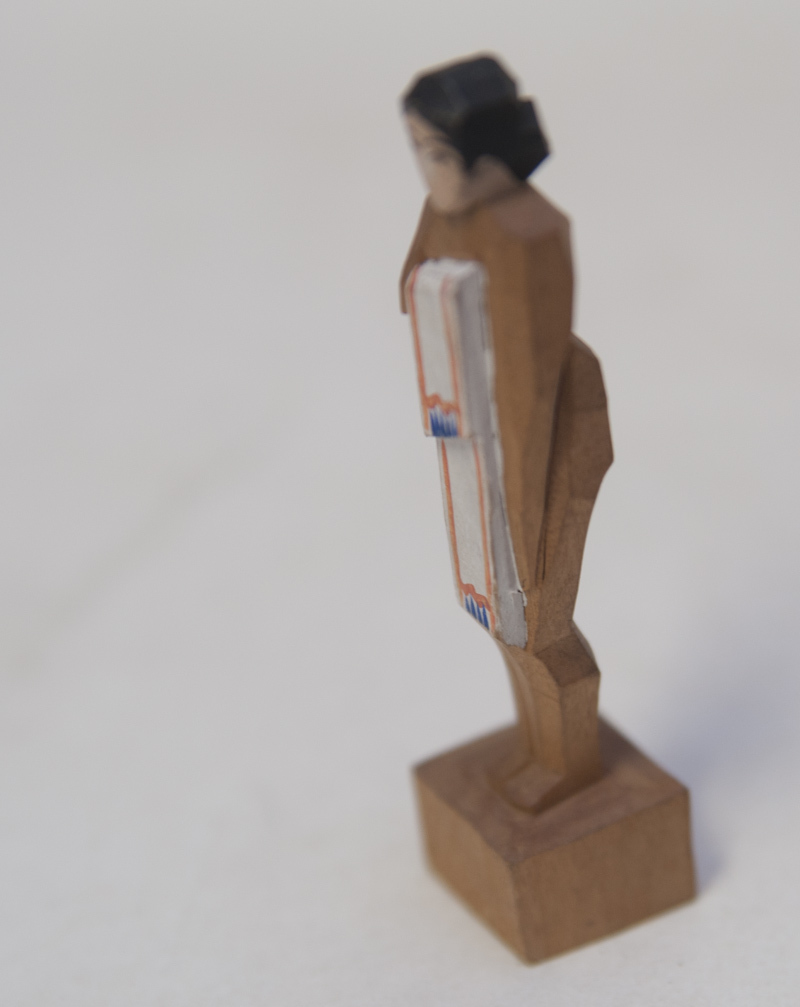 一刀彫 人形 （検索 農民美術女性ヌード木彫時代民芸品郷土玩具）(木工