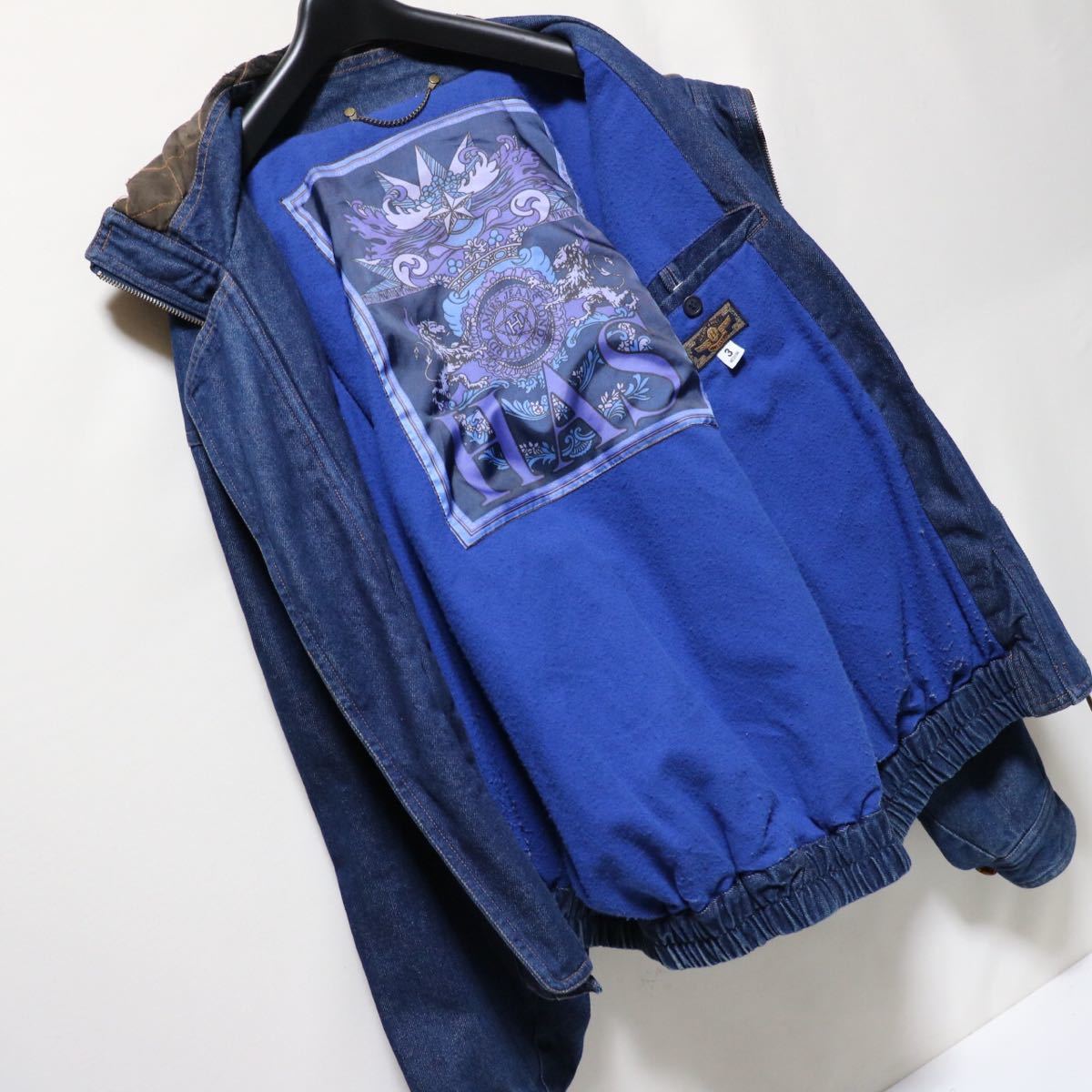 希少【hardy amies】刺繍/90s vintage/デニム/中綿/ボンバージャケット 