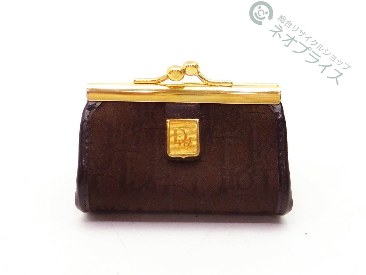 ◇S4866 Dior ディオール ロゴ金具 トロッター 柄 がま口 コインケース