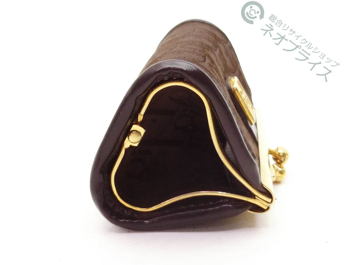 ◇S4866 Dior ディオール ロゴ金具 トロッター 柄 がま口 コインケース
