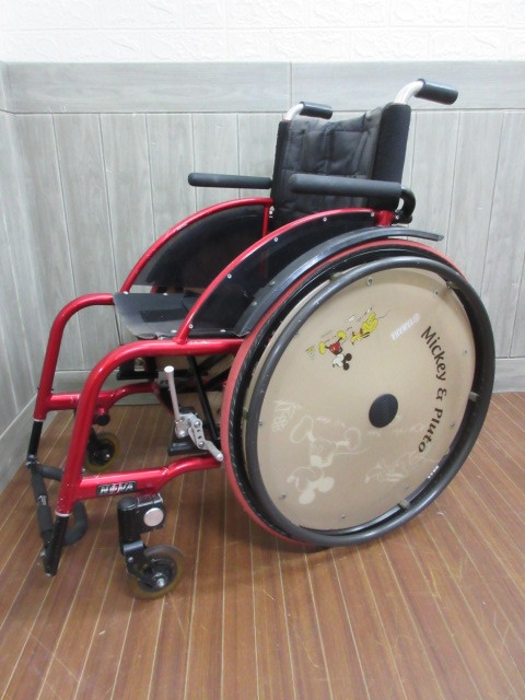 ss1911 Nick 自走式車椅子 NOVA2 赤 ニック 車いす 折りたたみ レッド ホイールカバー付 車イス 自走型 ジャンク品(自走用 ...
