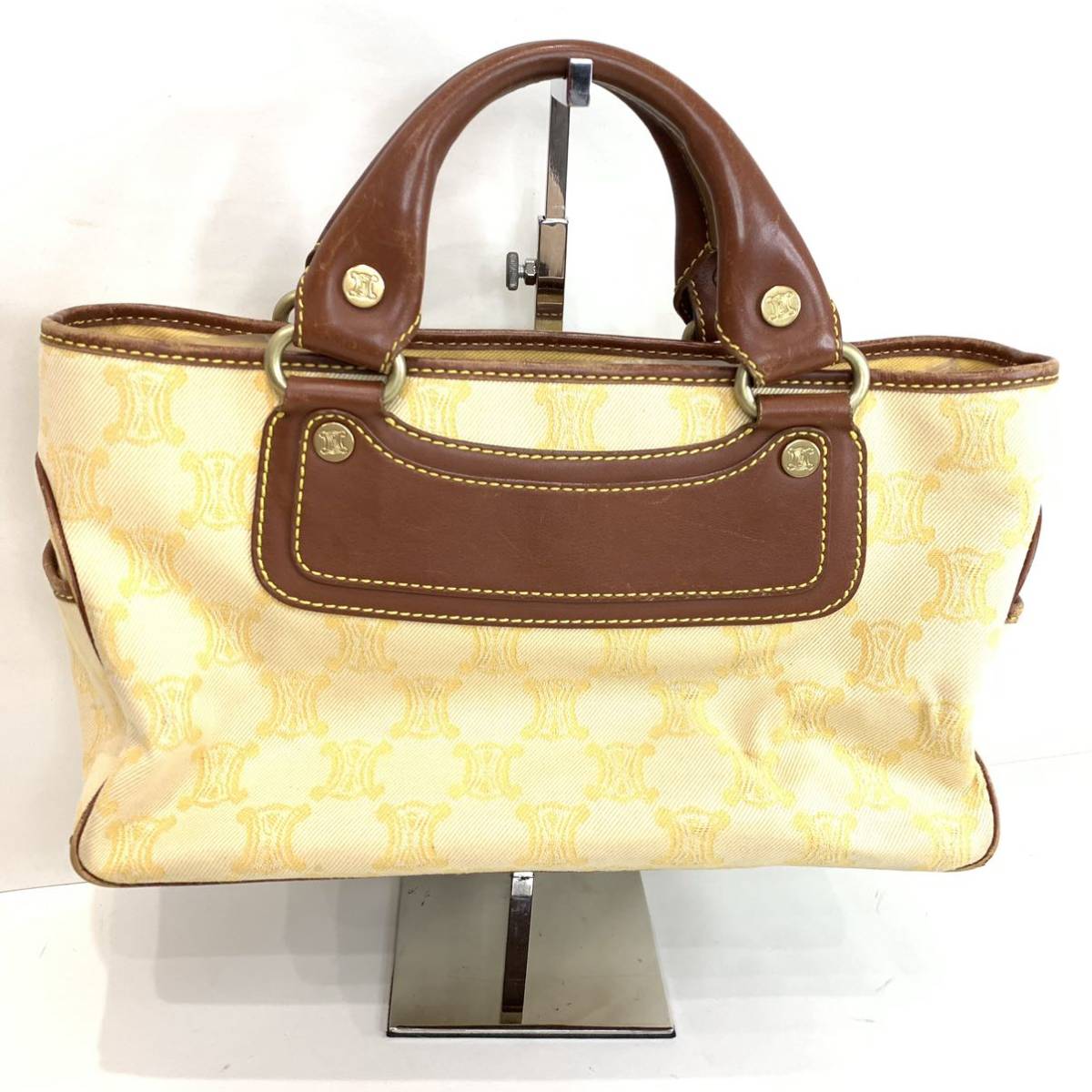 CELINE セリーヌ マカダム柄 ハンドバッグ ブギーバッグ イエロー