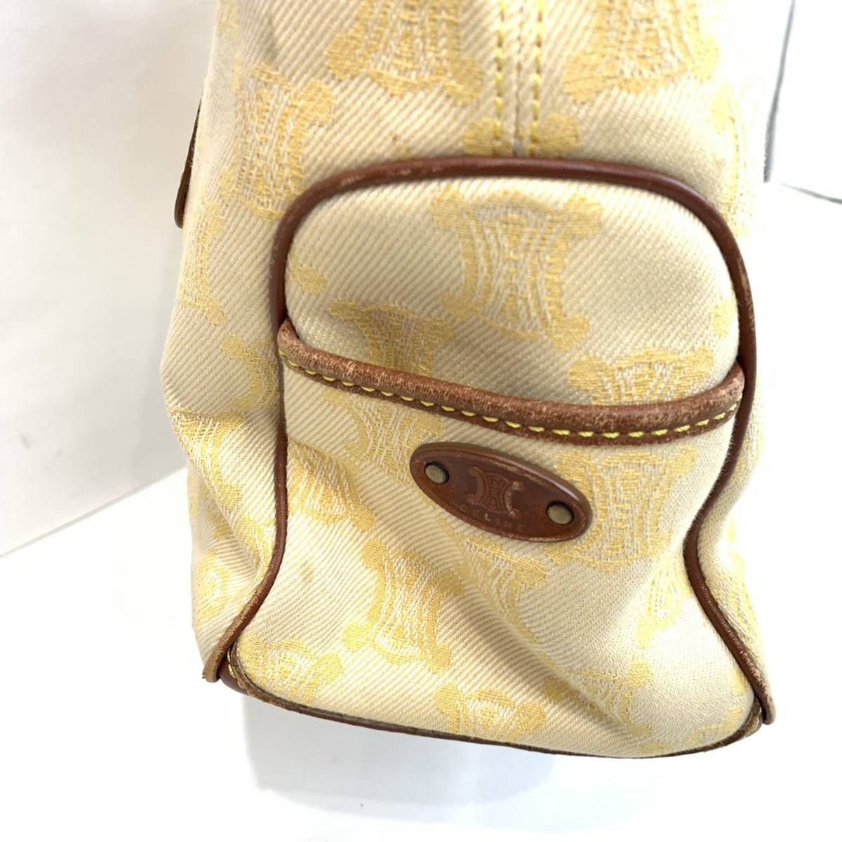 CELINE セリーヌ マカダム柄 ハンドバッグ ブギーバッグ イエロー 