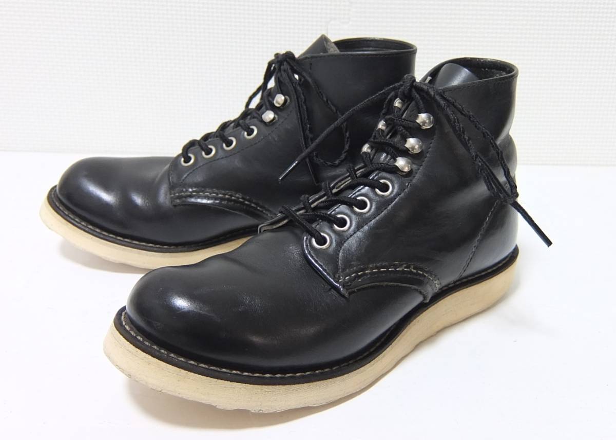 レッドウィング 0 羽タグ RED WING 希少 US6 刺繍羽タグ ブラック 5D REDWING - 茶芯 美品 刺繍羽根タグ 9D