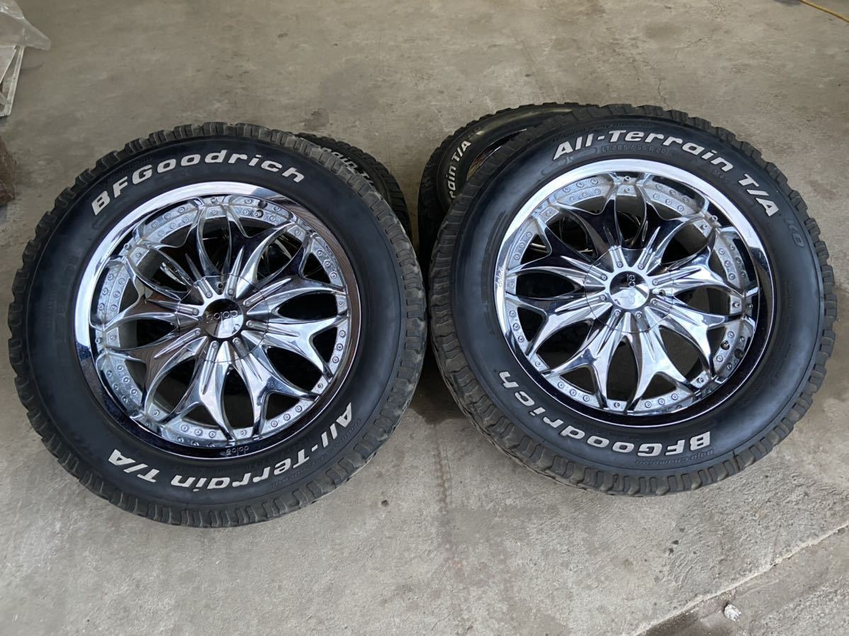 ☆直接引取限定☆ 20インチアルミホイールタイヤセット　BFGoodrich All-Terrain 285/55R20 Dolce DC20 4本　ほぼジャンク品