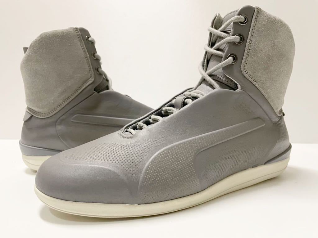 美品 イタリア製 PUMA FERRARI LIMITATE ESCLUSIVO MID プーマ フェラーリ ドライビング レザー スニーカー グレー us 7 JP 25 PUMA フェラーリ Ferrari Limited Decima “Miami”」は跳ね馬ロゴ