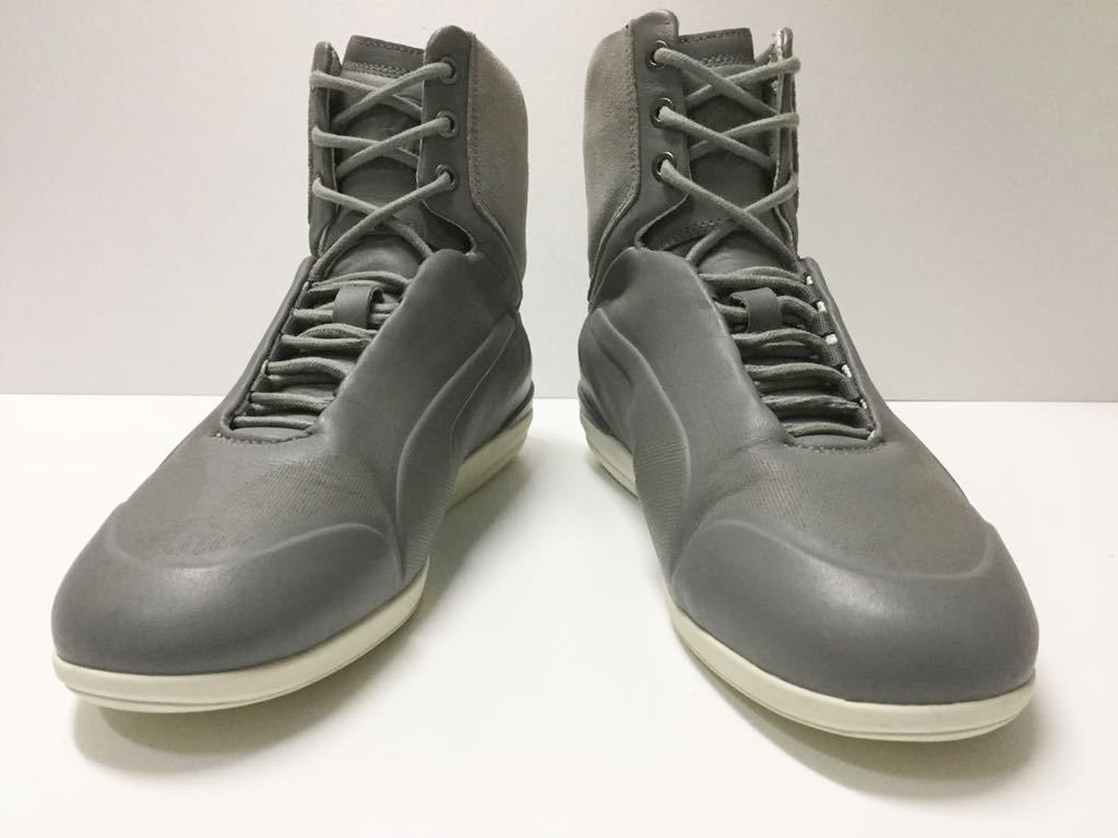 美品 イタリア製 PUMA FERRARI LIMITATE ESCLUSIVO MID プーマ フェラーリ ドライビング レザー スニーカー グレー us 7 JP 25 PUMA フェラーリ Ferrari Limited Decima “Miami”」は跳ね馬ロゴ