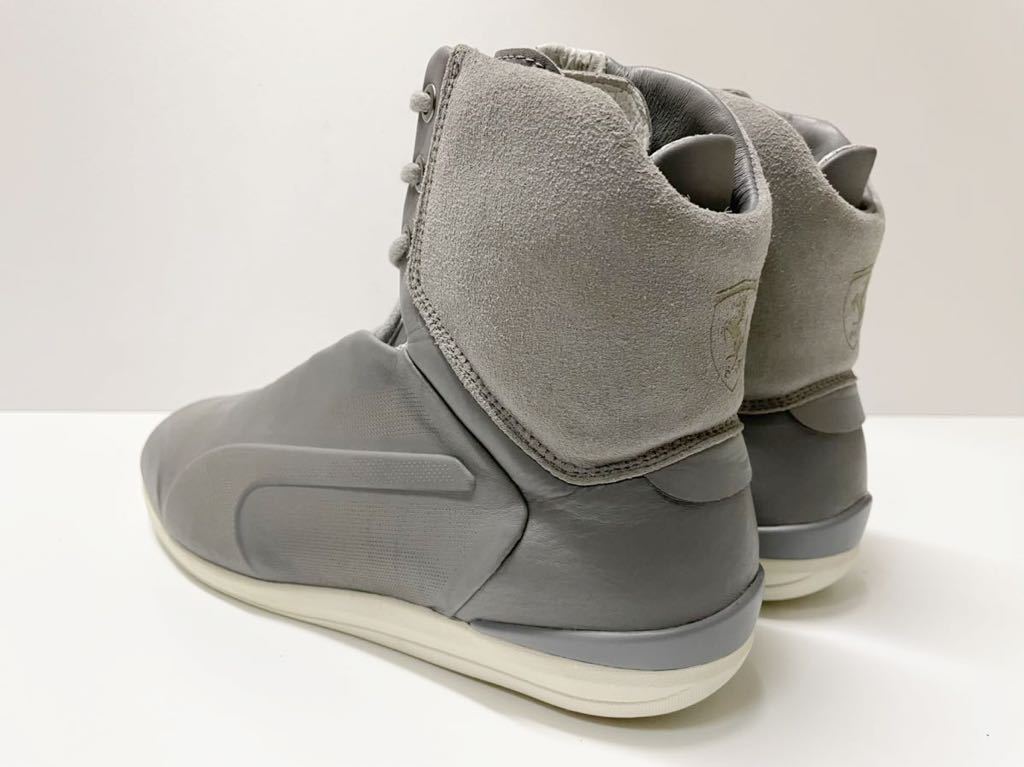美品 イタリア製 PUMA FERRARI LIMITATE ESCLUSIVO MID プーマ フェラーリ ドライビング レザー スニーカー グレー us 7 JP 25 PUMA フェラーリ Ferrari Limited Decima “Miami”」は跳ね馬ロゴ